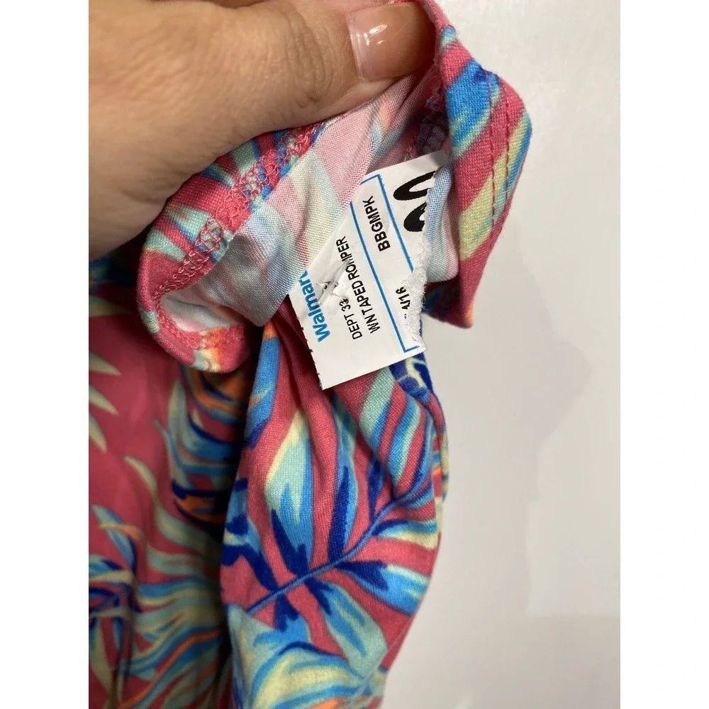 wonder nation girls romper size XL extra large 14 16 shorts tank top‎ tropical